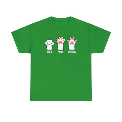 Funny  Introvert Cat Animal Rescue Rock Paper Scissors Cute Paw Cat T-Shirt