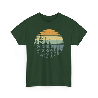 Retro Forest Trees Outdoors Nature Vintage Graphic T-Shirt