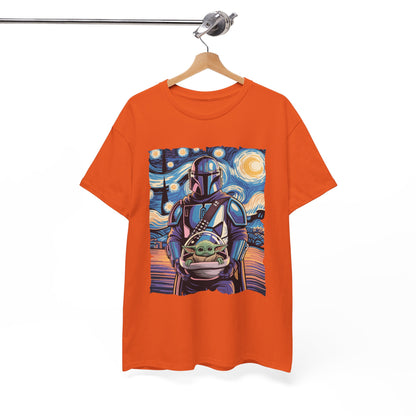 Star Wars The Mandalorian & The Child Starry Night Style T-Shirt