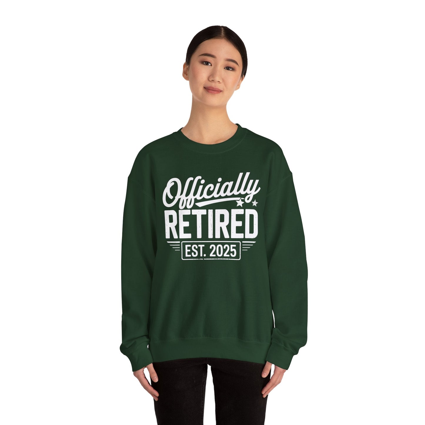 Funny Retirement 2025 Officially Retired Vintage Humor Sweatshirt