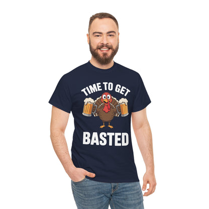 Time To Get Basted Funny Beer Thanksgiving Turkey Gift T-Shirt