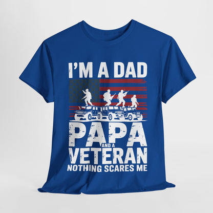 I'm A Dad Papa And Veteran Funny Retro Dad Papa Grandpa T-Shirt