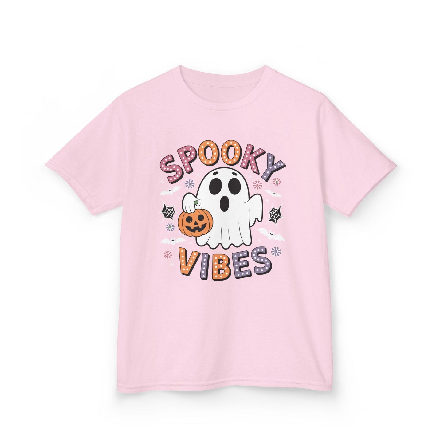 Spooky Vibes Ghost Retro Groovy Halloween Kids T-Shirt