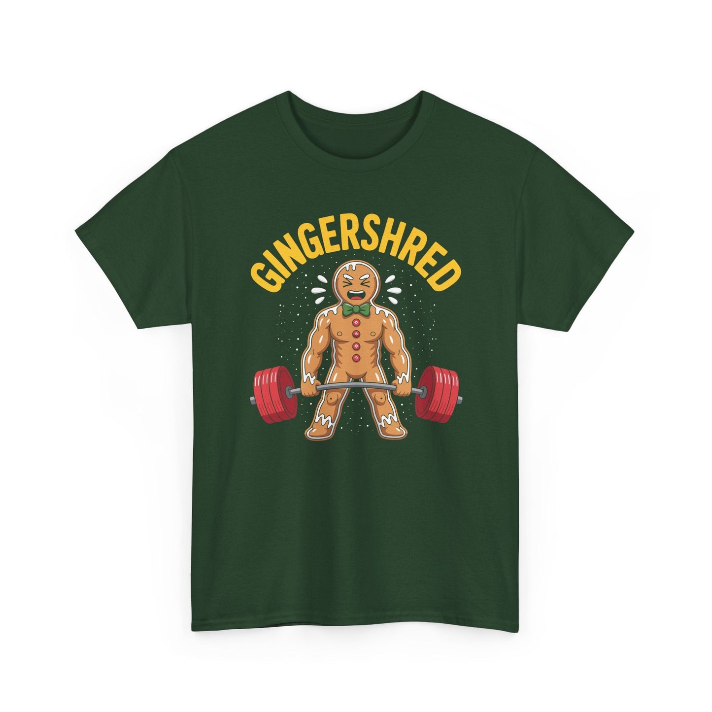 Funny Gingershred Gingerbread Man Gym Bodybuilding Christmas T-Shirt
