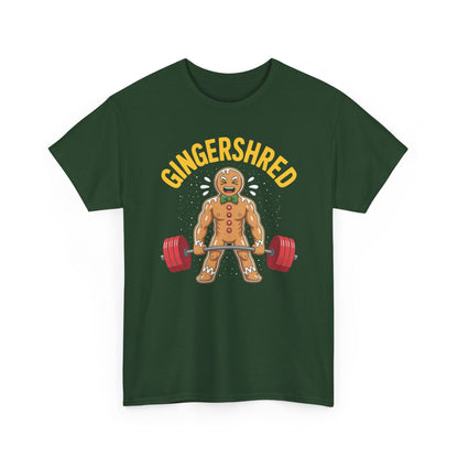 Funny Gingershred Gingerbread Man Gym Bodybuilding Christmas T-Shirt