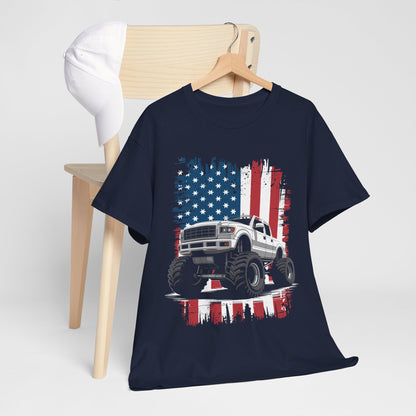 Monster Truck USA Flag American T-Shirt