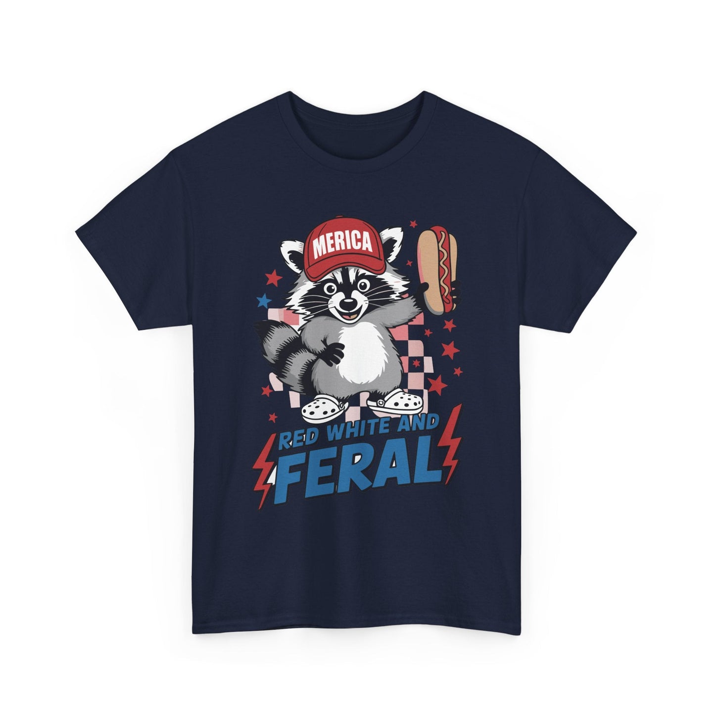 Red White And Feral Raccoon 4th of July Saying Meme T-Shirt