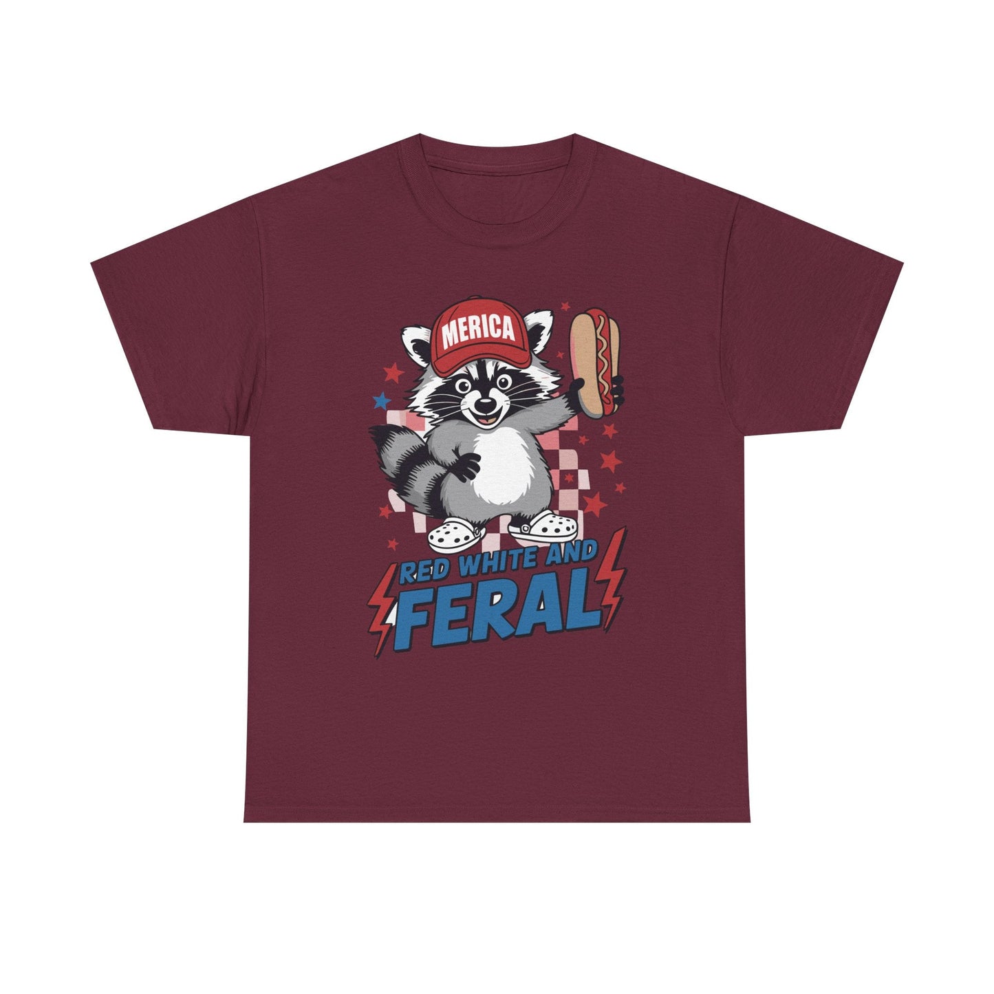 Red White And Feral Raccoon 4th of July Saying Meme T-Shirt