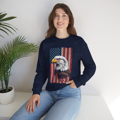 American Flag Bald Eagle Patriotic Red White Blue Sweatshirt