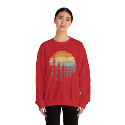 Retro Forest Trees Outdoors Nature Vintage Graphic Sweatshirt