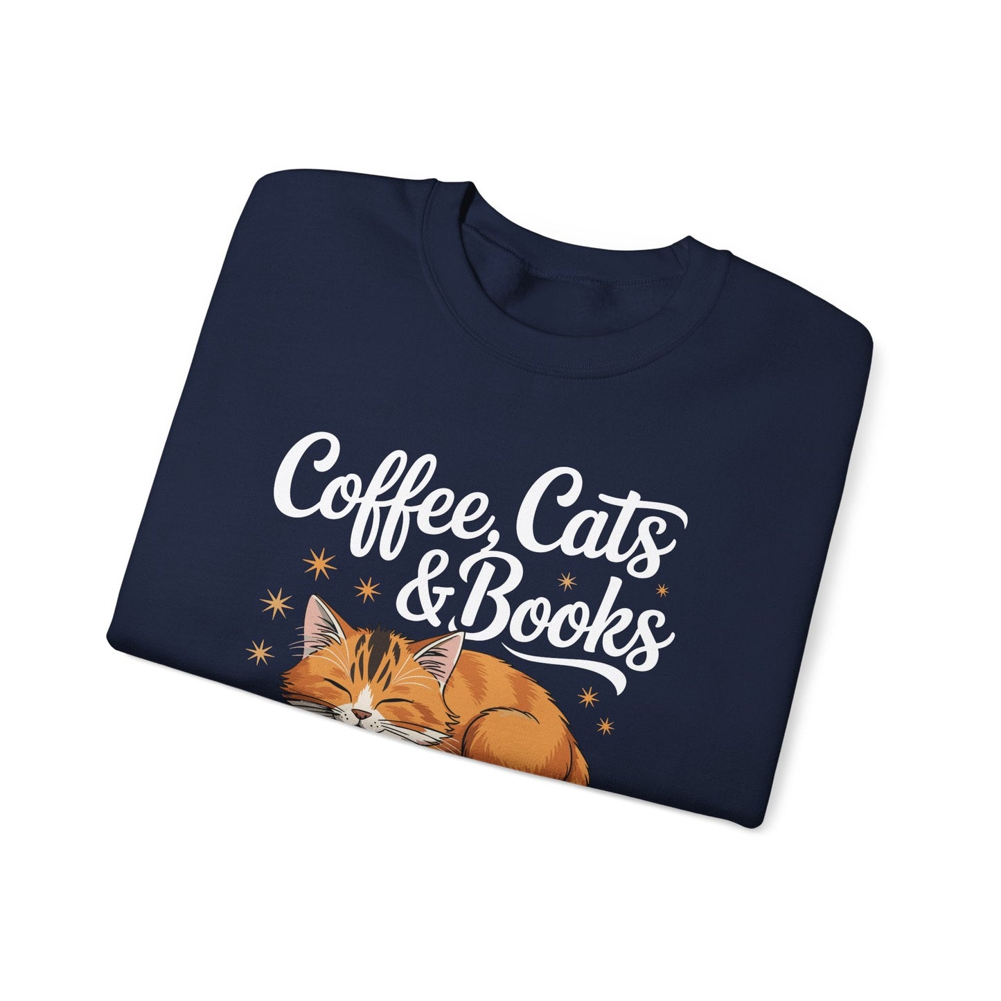 Coffee Cats & Books Lover, For Women & Girls, Funny Coffee Sweatshirt