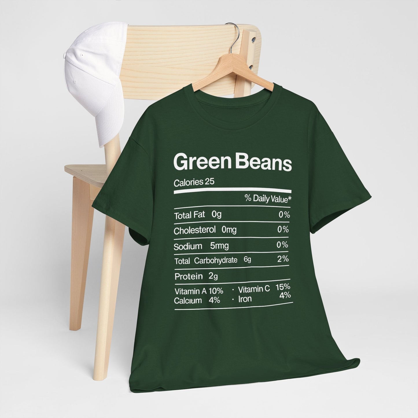 Green Beans Nutrition Facts Funny Thanksgiving Christmas T-Shirt