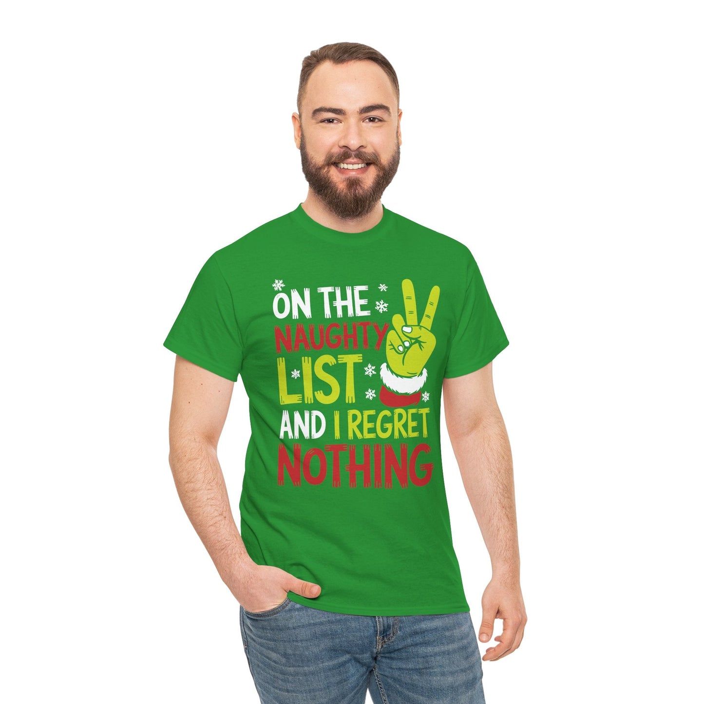 On The Naughty List And I Regret Nothing Funny Christmas Tee T-Shirt