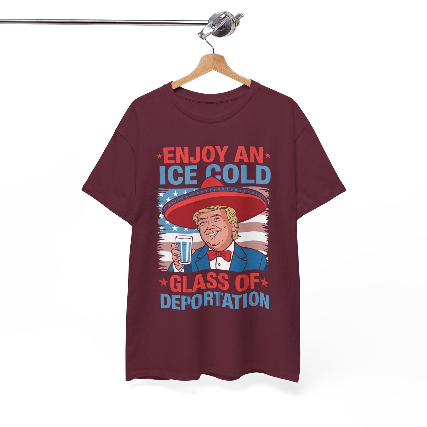 Funny Trump 4th of July Ice Cold Glass Of Deportation T-shirt