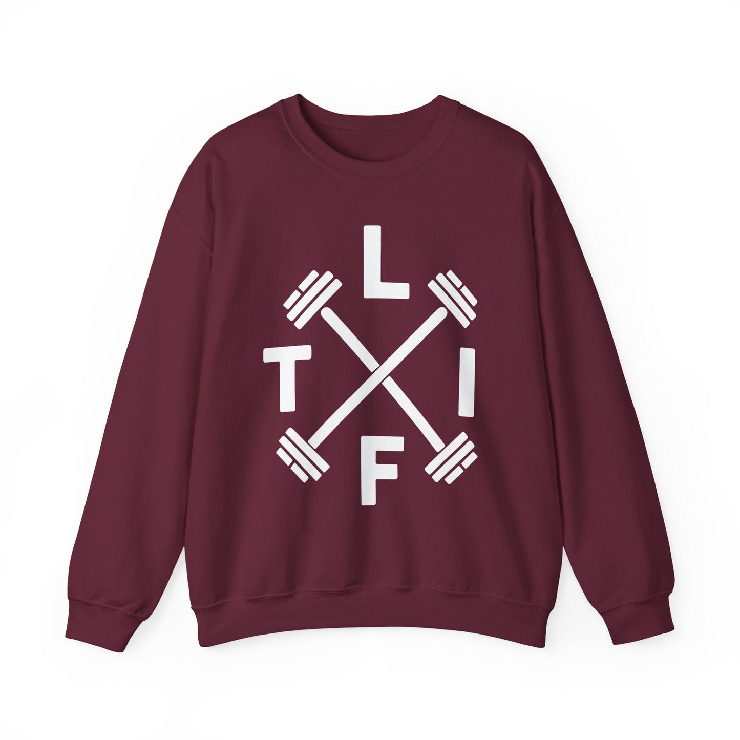 LIFT Weightlifting Fitness Barbells Crossed Circle Sweatshirt