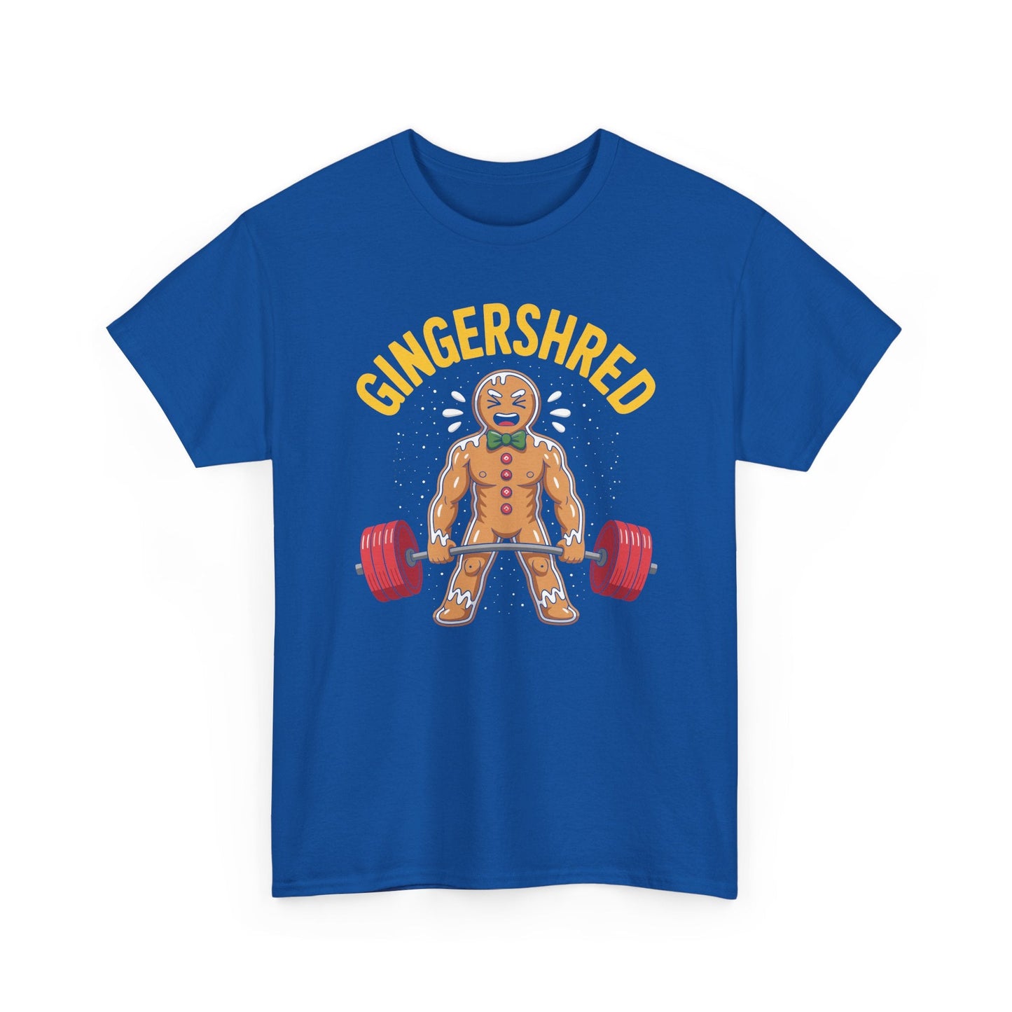 Funny Gingershred Gingerbread Man Gym Bodybuilding Christmas T-Shirt