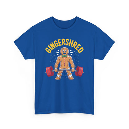 Funny Gingershred Gingerbread Man Gym Bodybuilding Christmas T-Shirt