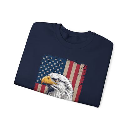 American Flag Bald Eagle Patriotic Red White Blue Sweatshirt