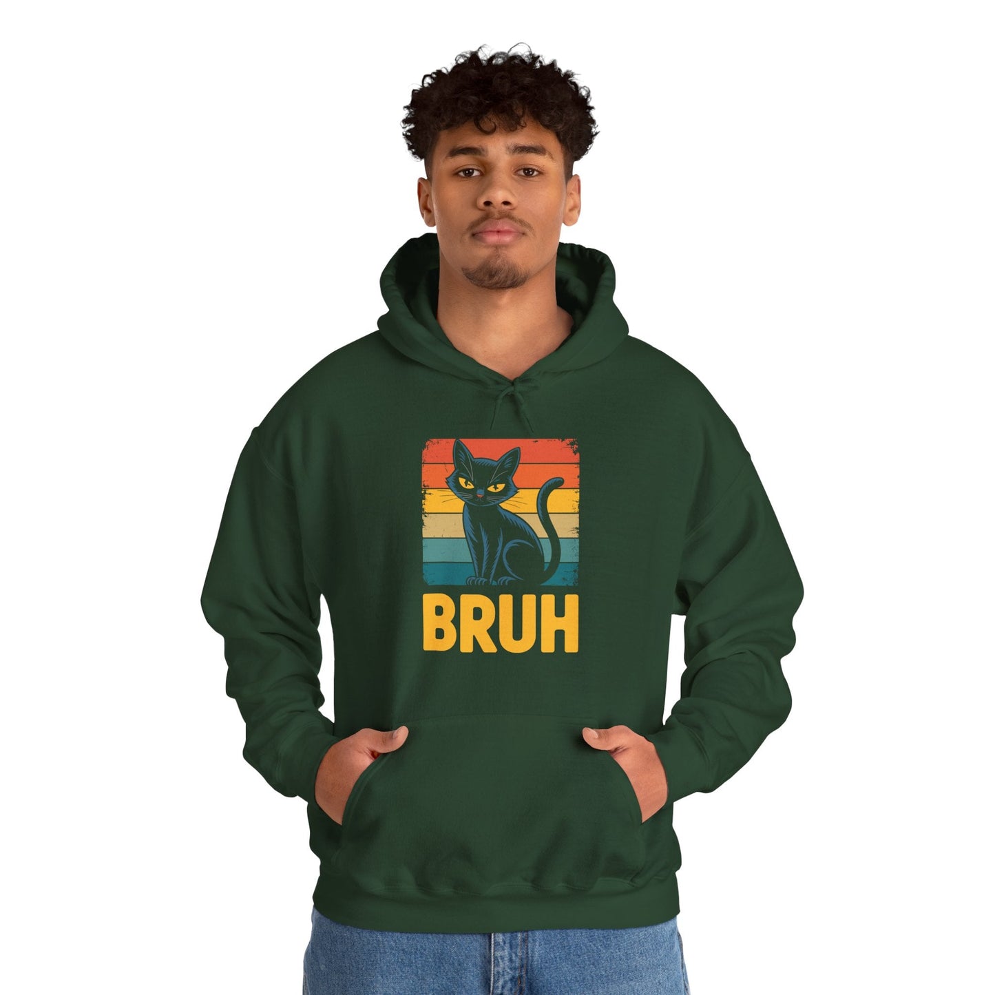 Funny Cat Bruh For Teens Boys Girls Men Women Meme Graphic Hoodie
