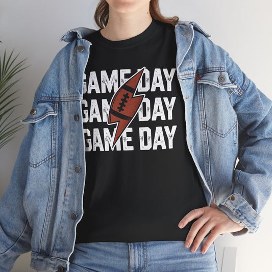 Vintage Game Day Football Lightning Bolt Funny Team Sport T-Shirt