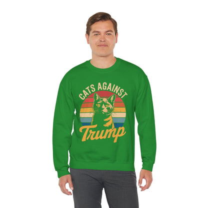 Cats Against Trump Funny Anti Trump Election Funny Cat Sweatshirt