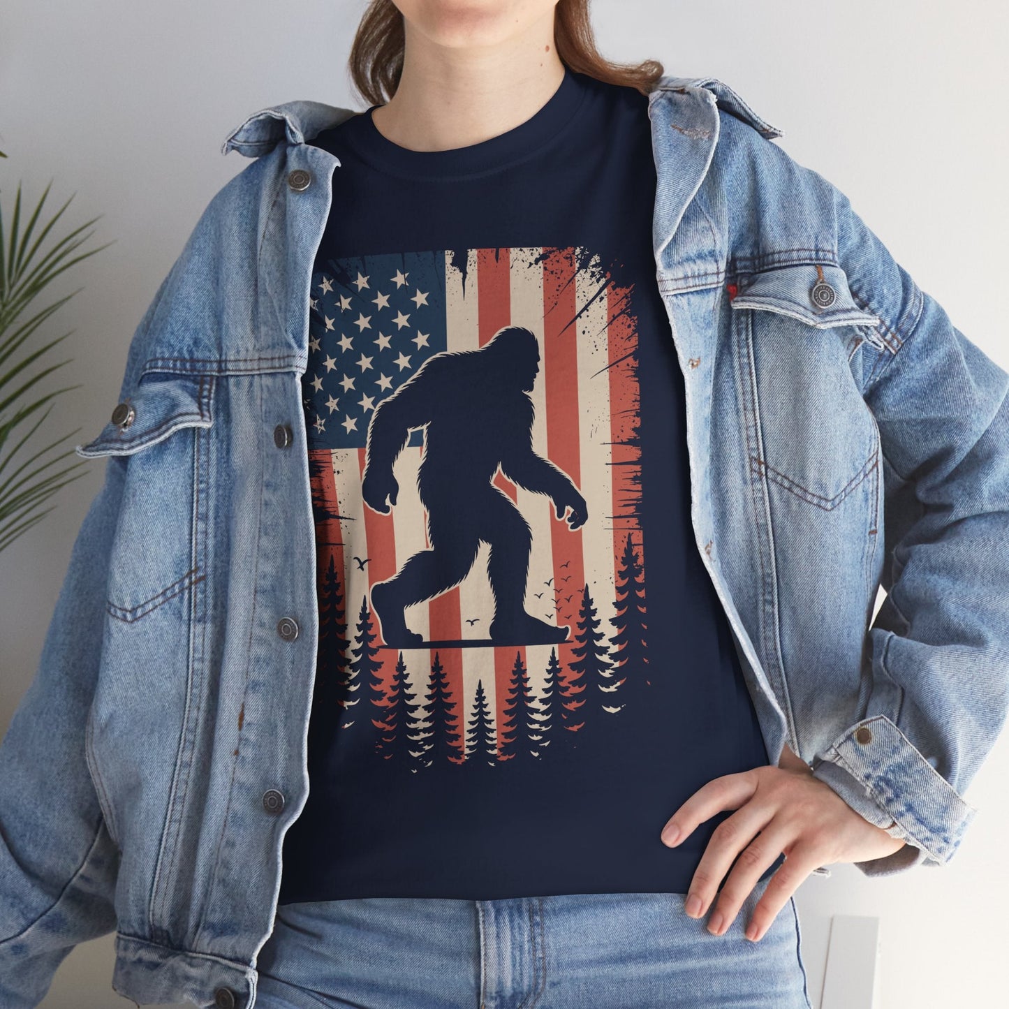 Bigfoot 4th of July Shirt American USA Flag Patriotic T-Shirt