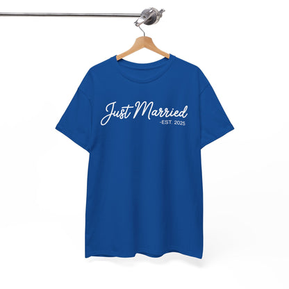 Just Married 2025 Honeymoon Wedding Couples Fiancee T-Shirt
