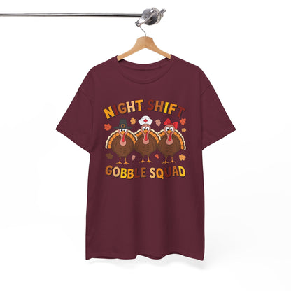 Night Shift Gobble Squad Night Worker Staff Thanksgiving T-Shirt