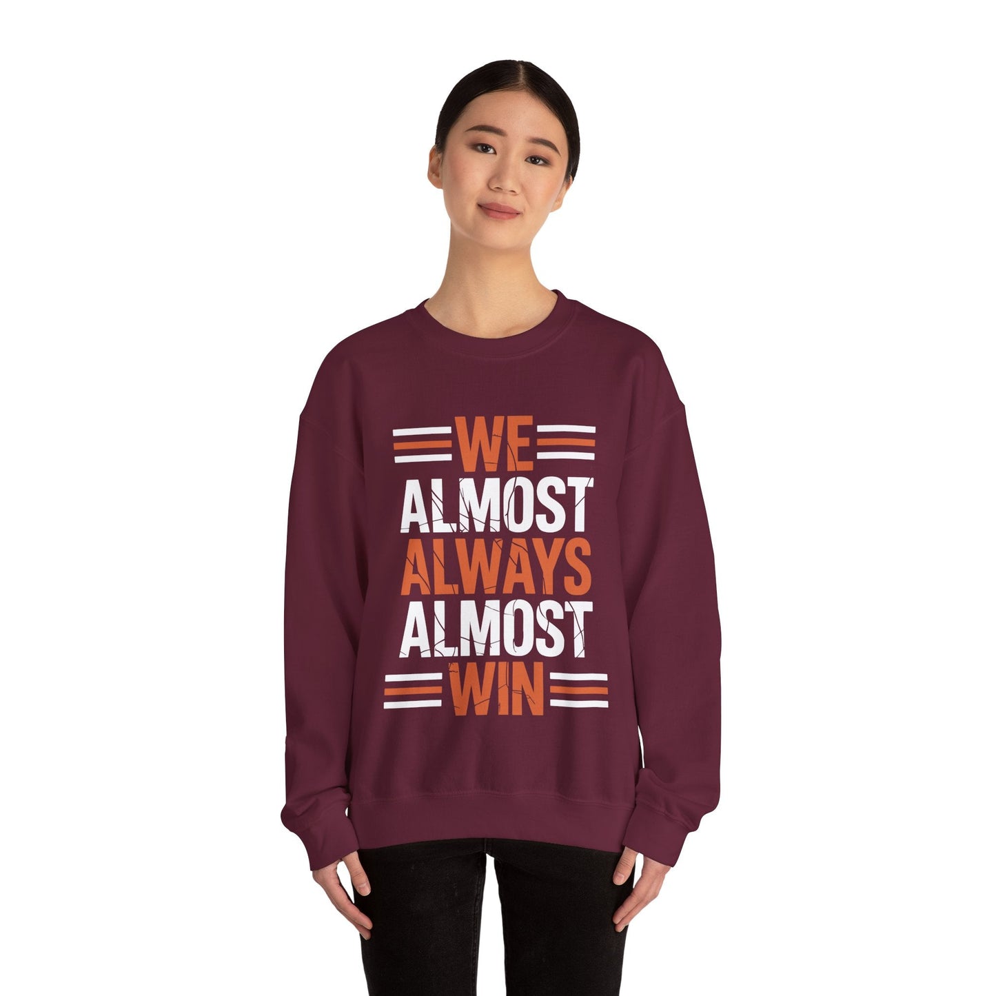Funny Cleveland Throwback We Almost Always Almost Win Football Fans Lovers Sweatshirt
