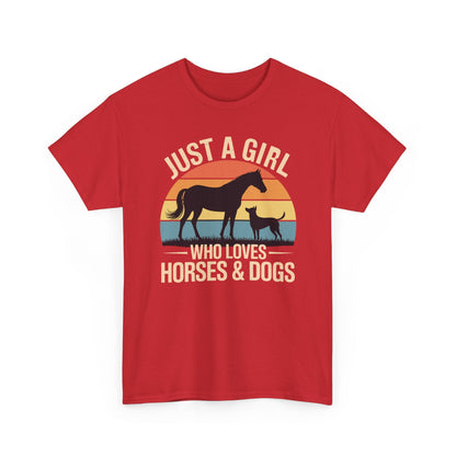 Just A Girl Who Loves Horses and Dogs Women Girls T-Shirt
