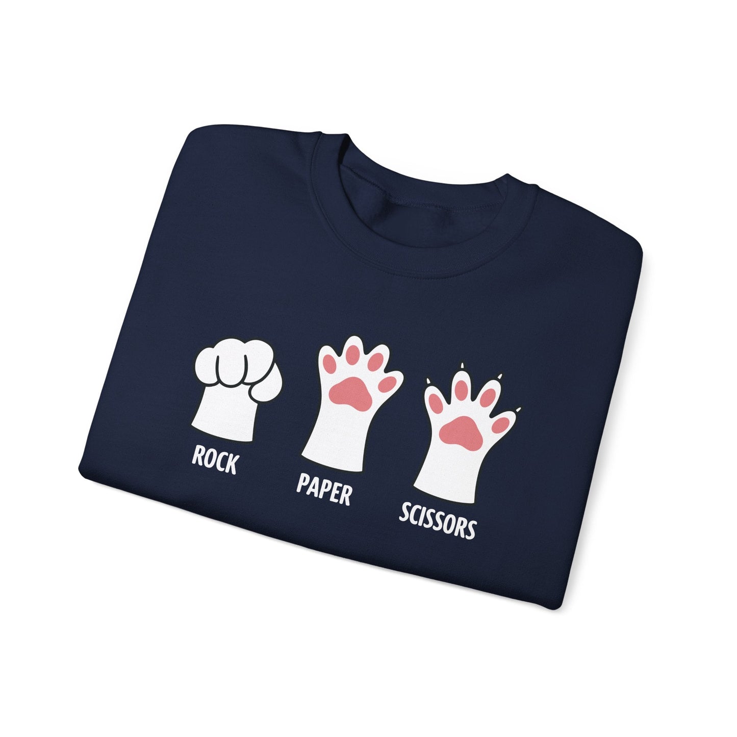 Funny  Introvert Cat Animal Rescue Rock Paper Scissors Cute Paw Cat Sweatshirt