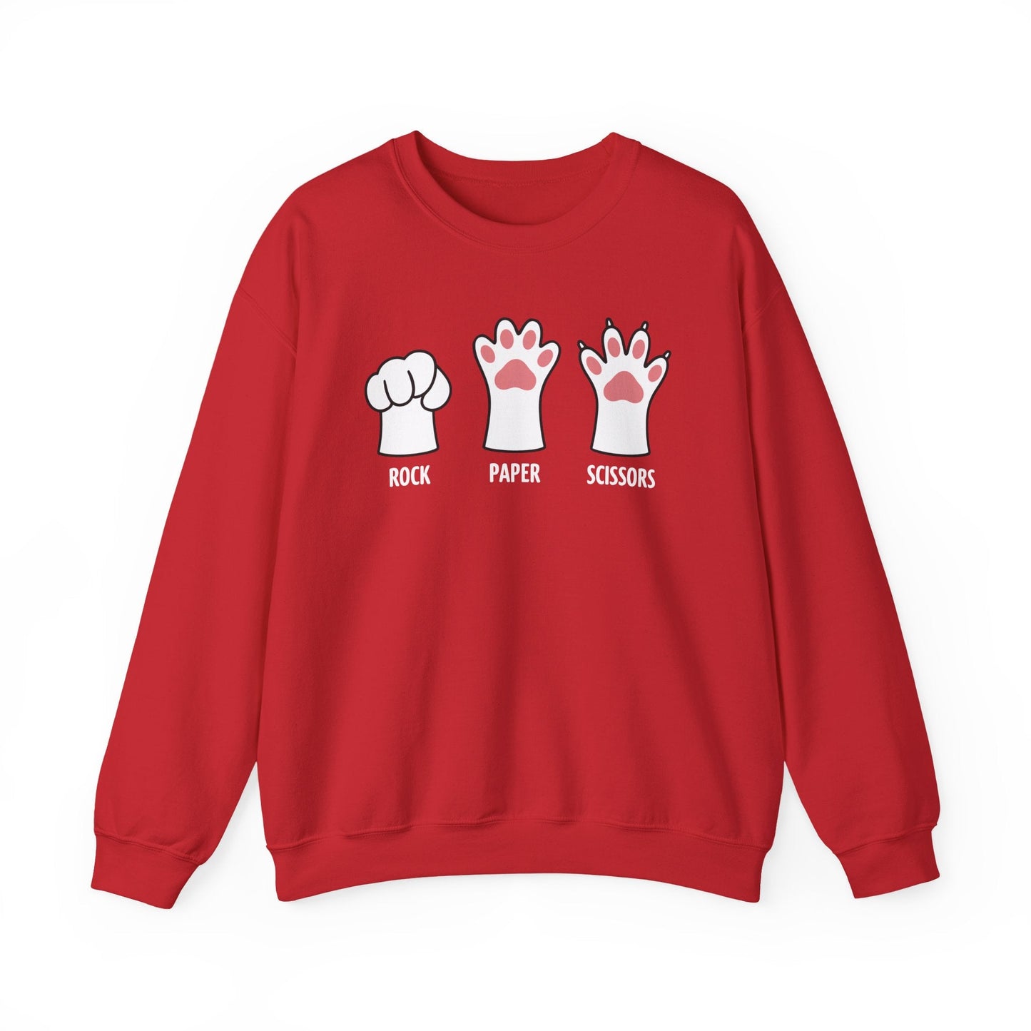 Funny  Introvert Cat Animal Rescue Rock Paper Scissors Cute Paw Cat Sweatshirt