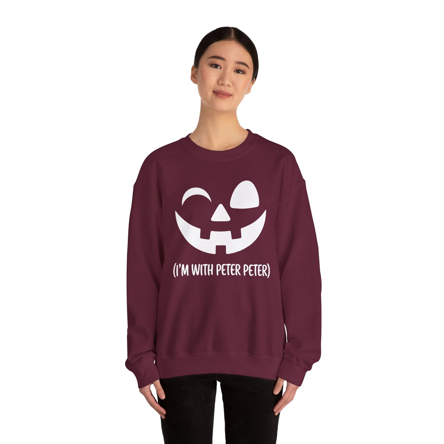 Im With Peter Couple Halloween Adult Eater Pumpkin Sweatshirt