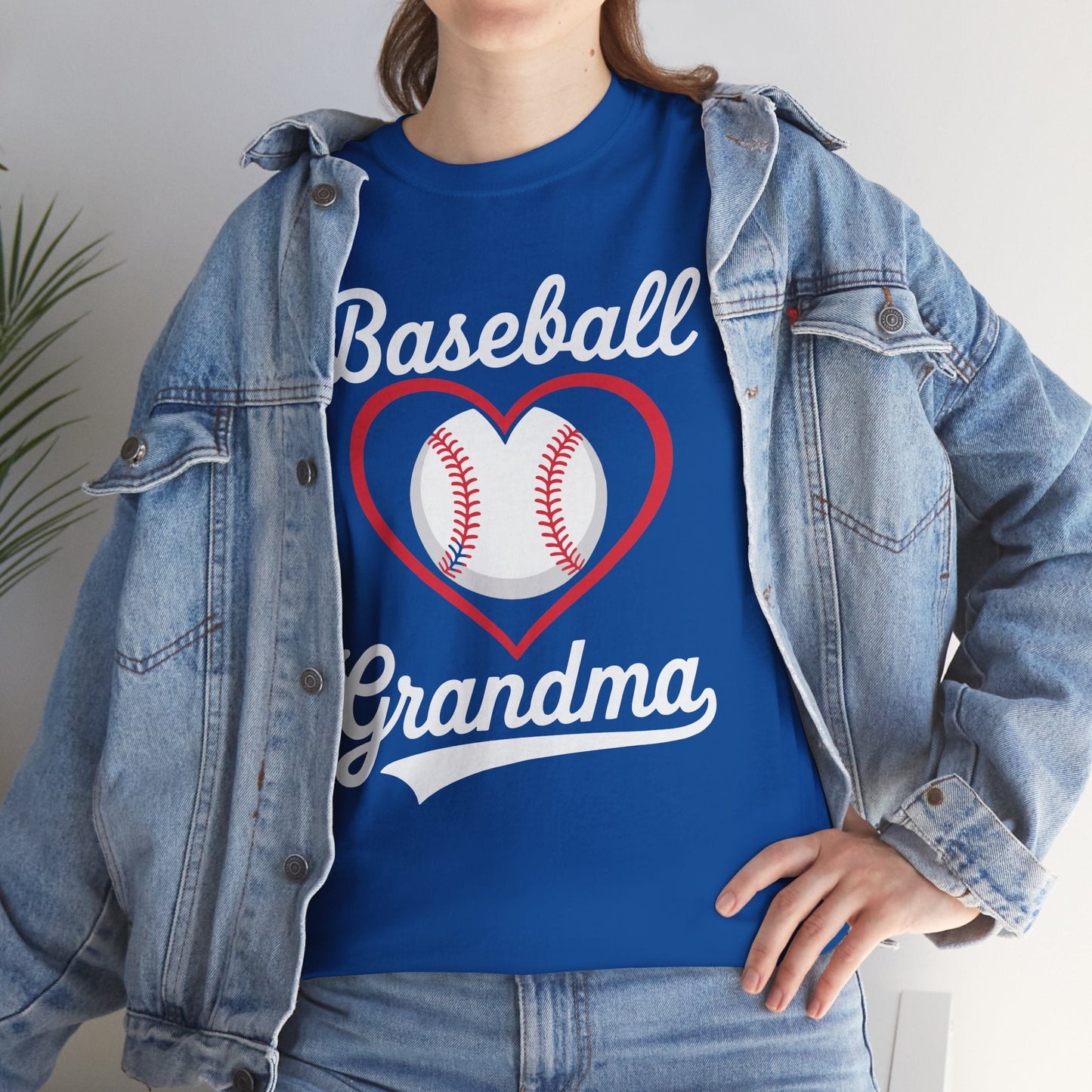 Baseball Grandma Shirt Women Baseball Heart Mothers Day T-Shirt