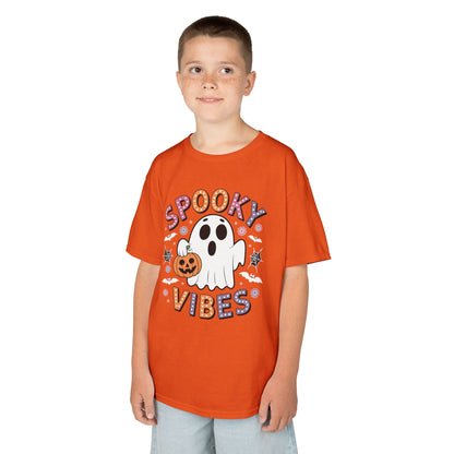 Spooky Vibes Ghost Retro Groovy Halloween Kids T-Shirt