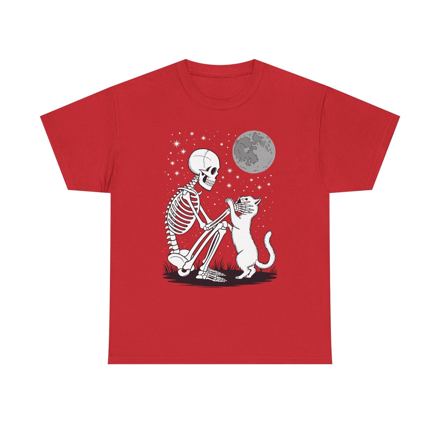 Skeleton Cat Skull Kitty Cute Goth Halloween Men Women T-Shirt