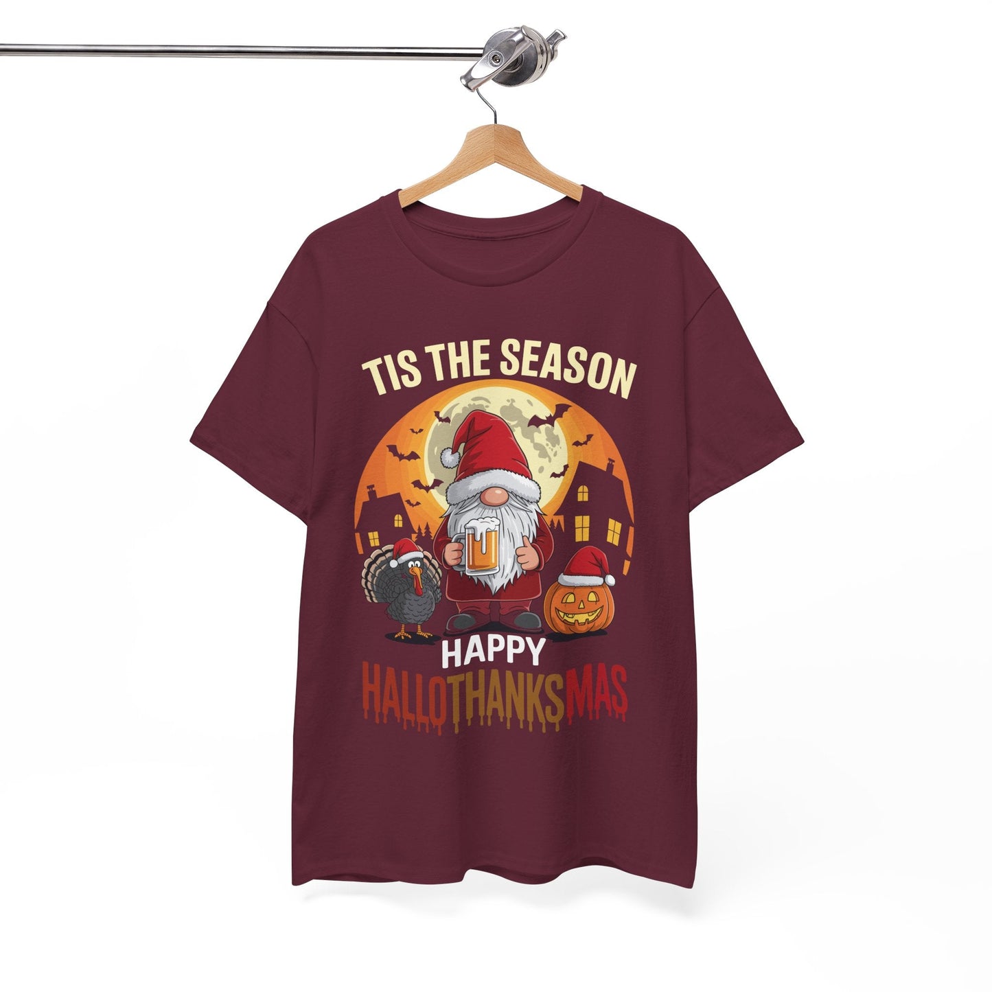 Happy Hallothanksmas Halloween Thanksgiving Merry Christmas T-Shirt