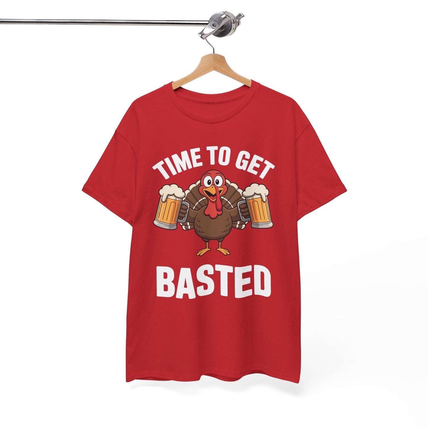 Time To Get Basted Funny Beer Thanksgiving Turkey Gift T-Shirt