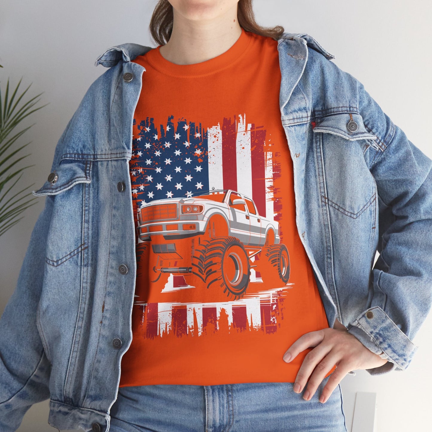 Monster Truck USA Flag American T-Shirt