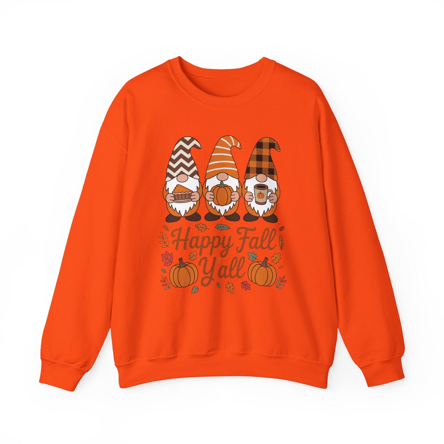 Happy Fall Y'all Gnome Pumpkin Autumn Thanksgiving Men Women Sweatshirt