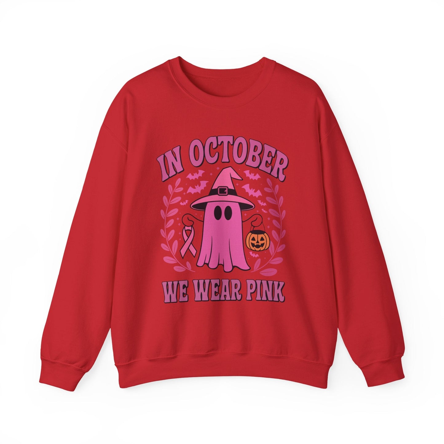 In October We Wear Pink Breast Cancer Awareness Halloween Sweatshirt
