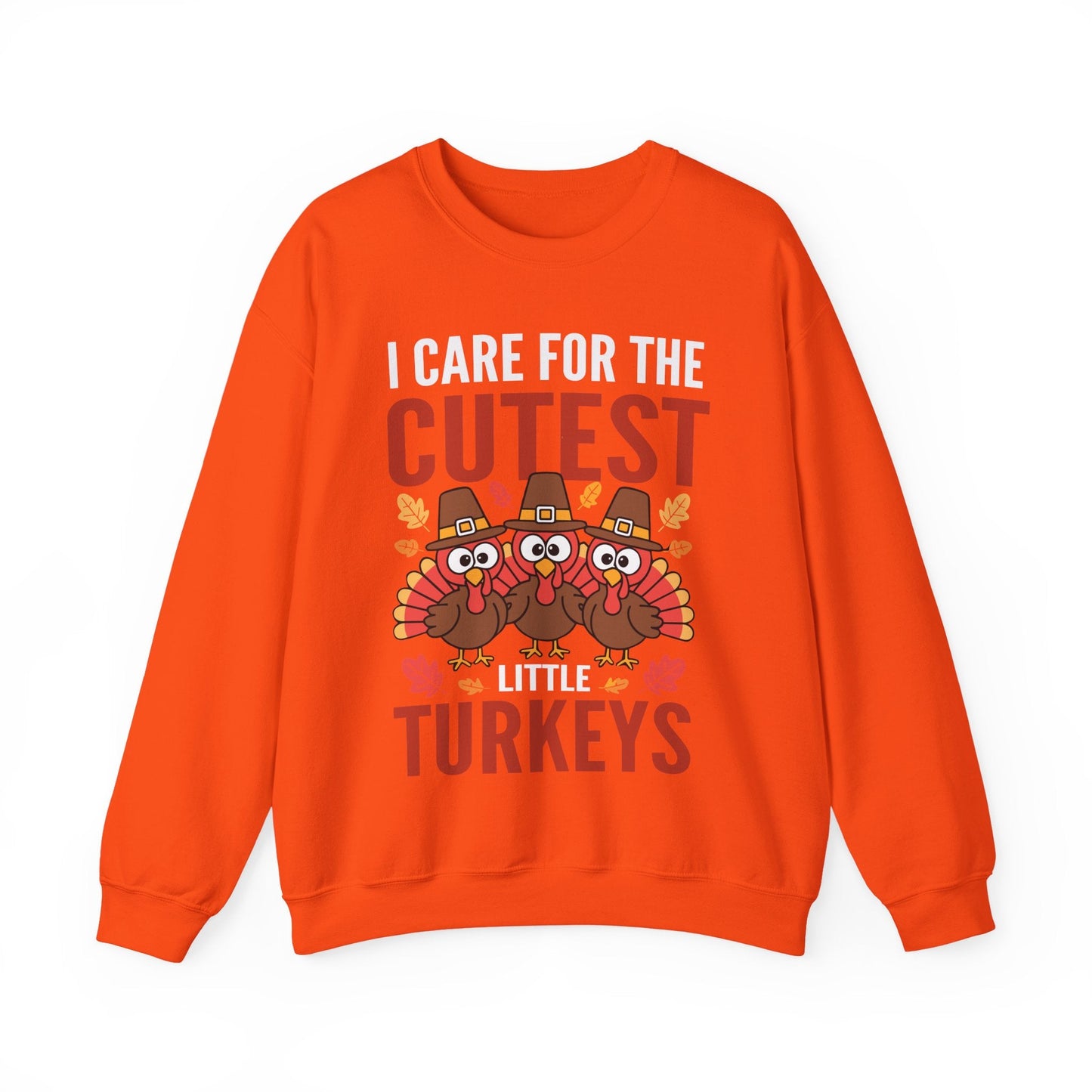Care For Little Turkeys Nurse Fall Thanksgiving Scrub Top Sweatshirt