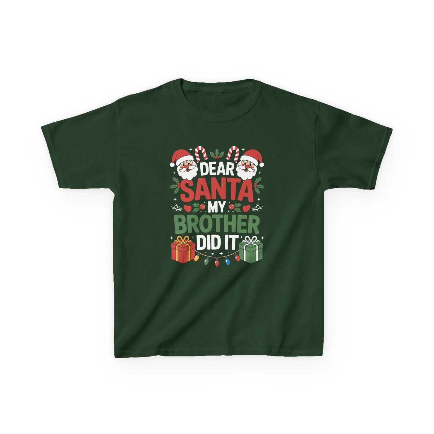 Dear Santa My Brother Did It Funny Christmas Boys Girls Kids T-Shirt
