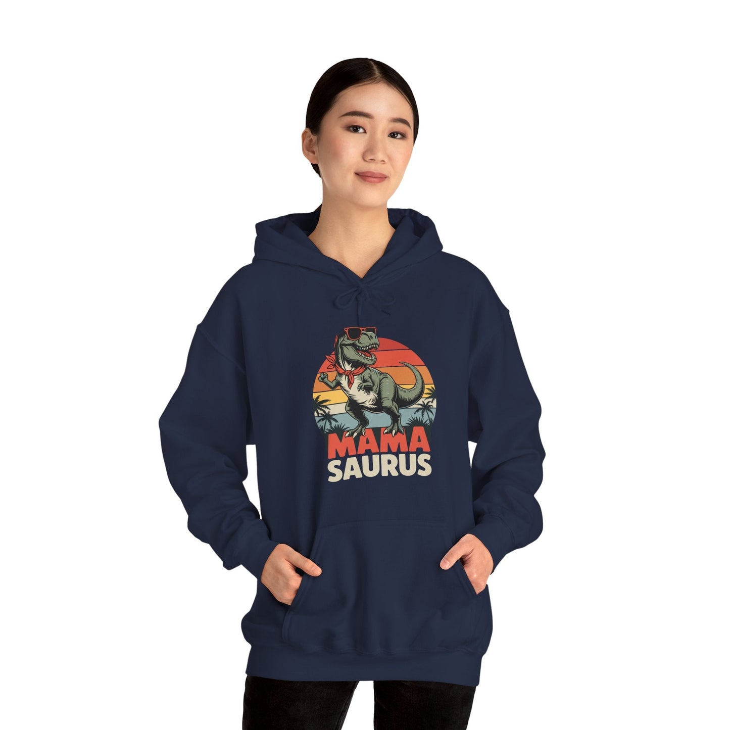 Mamasaurus T Rex Dinosaur Mama Saurus Family Matching Women Hoodie