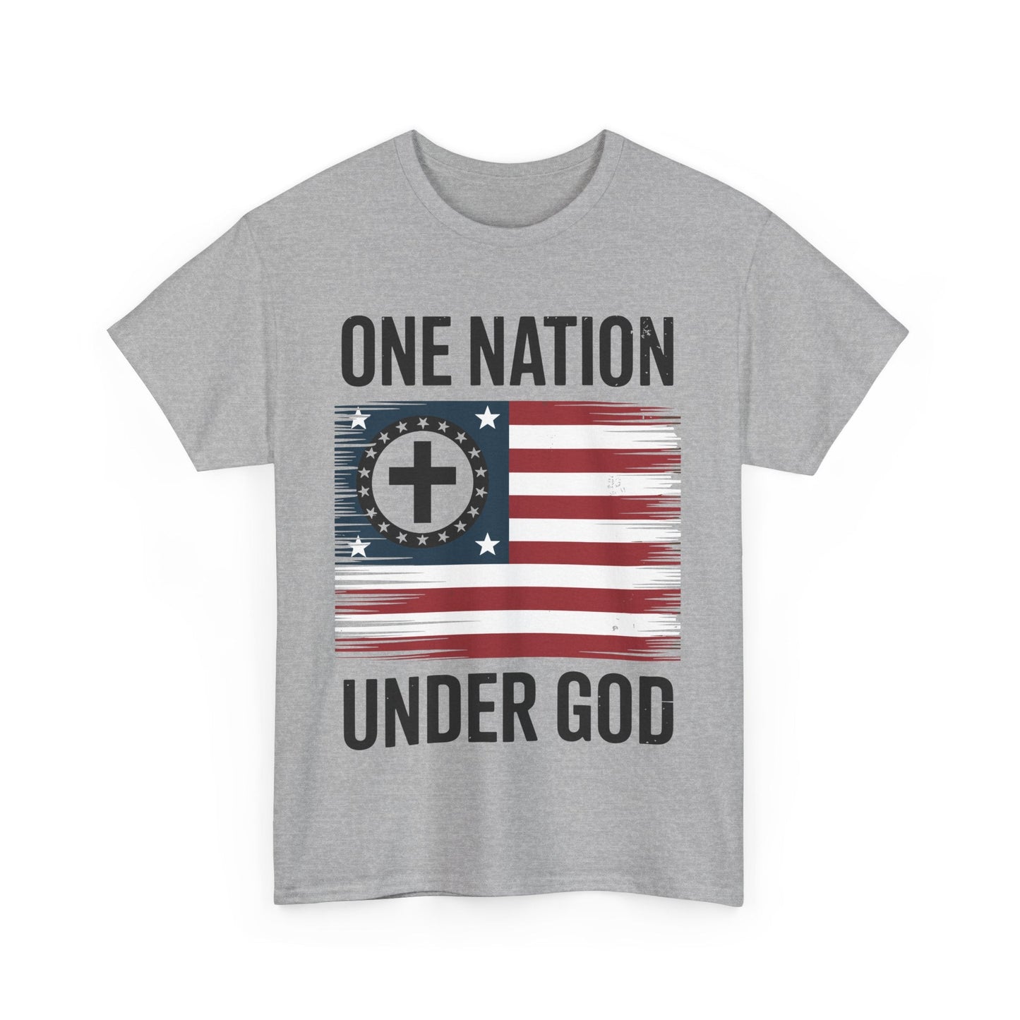 One Nation Under God Flag 4th Of July Patriotic Christian T-Shirt