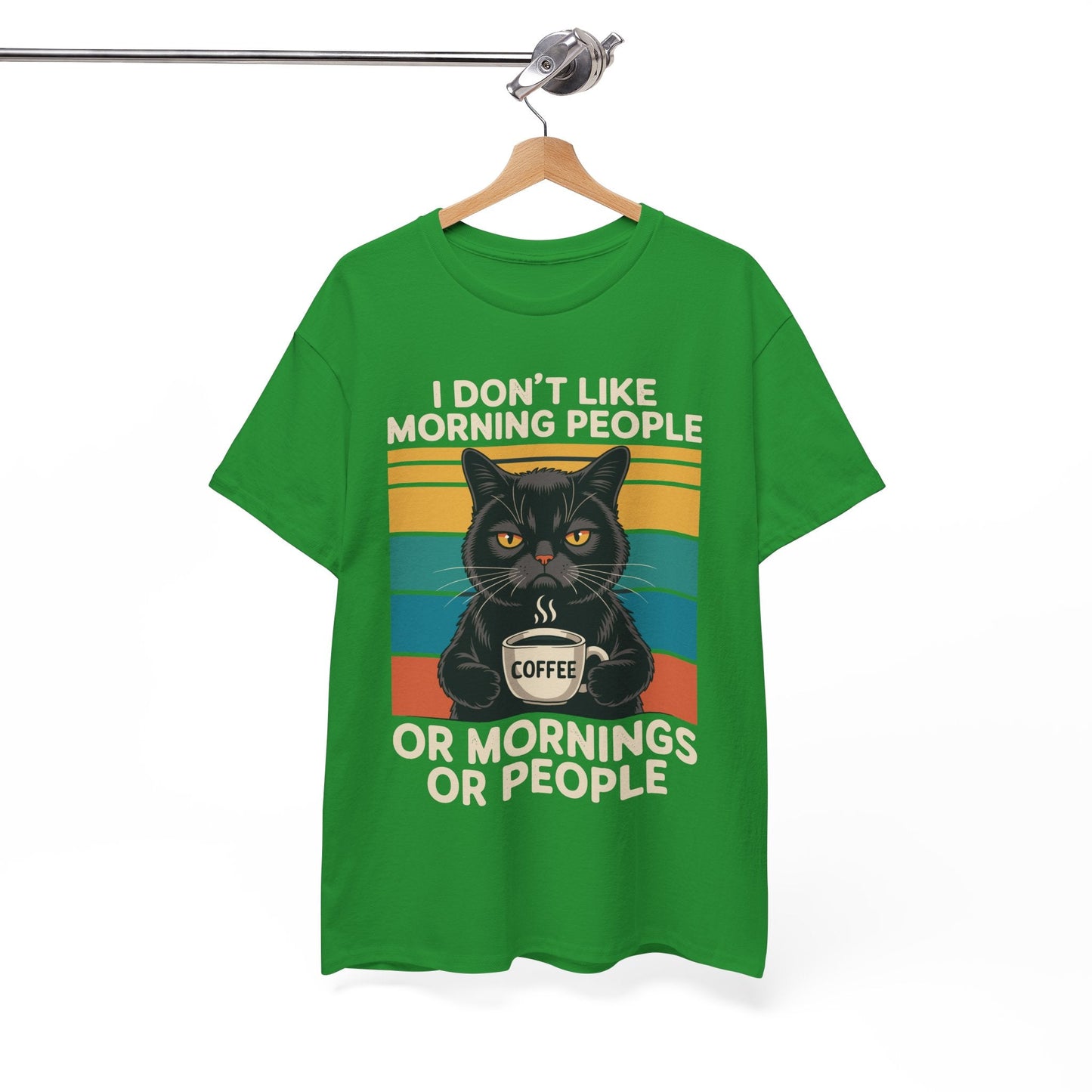 I Hate Morning People And Mornings And People Coffee Cat T-Shirt
