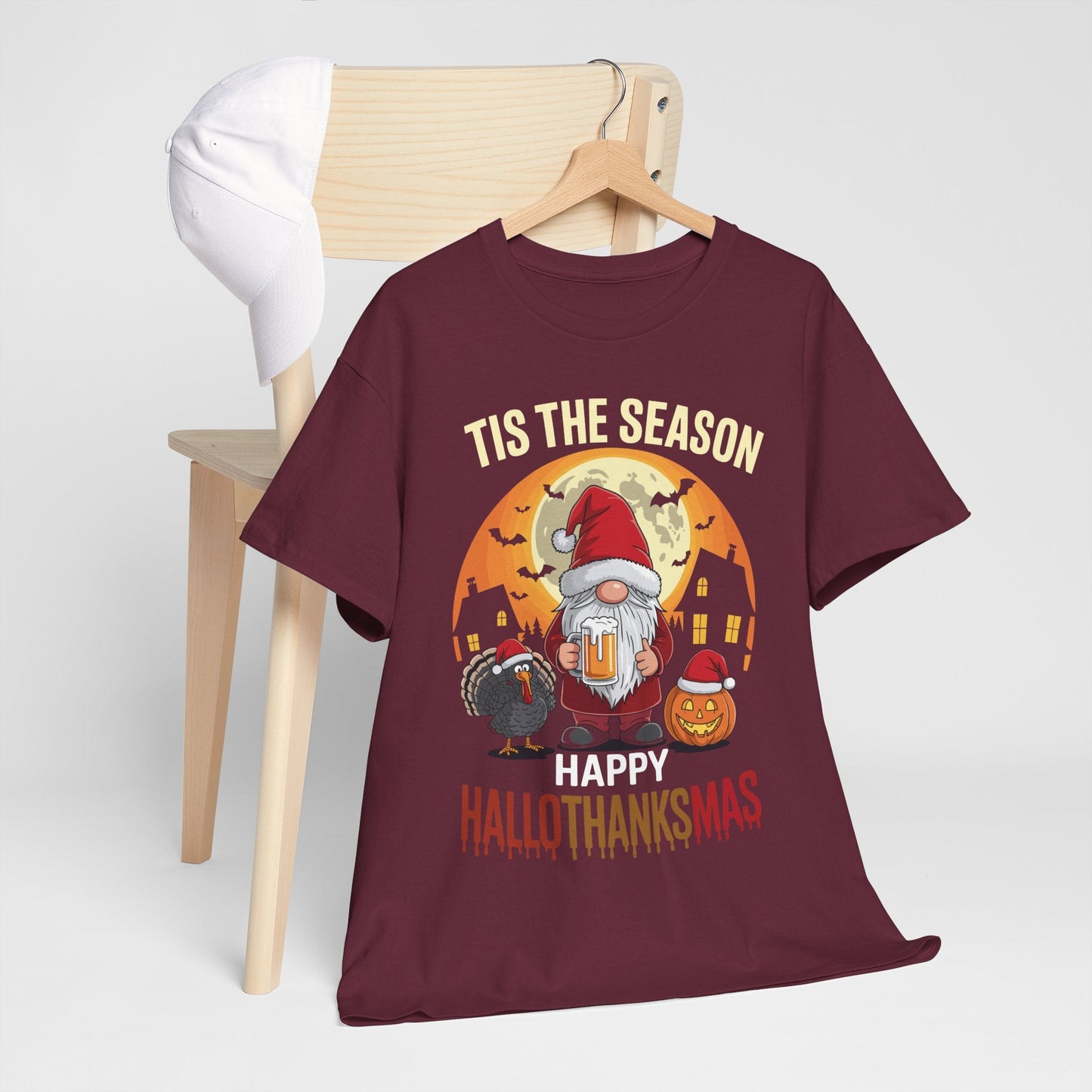 Happy Hallothanksmas Halloween Thanksgiving Merry Christmas T-Shirt