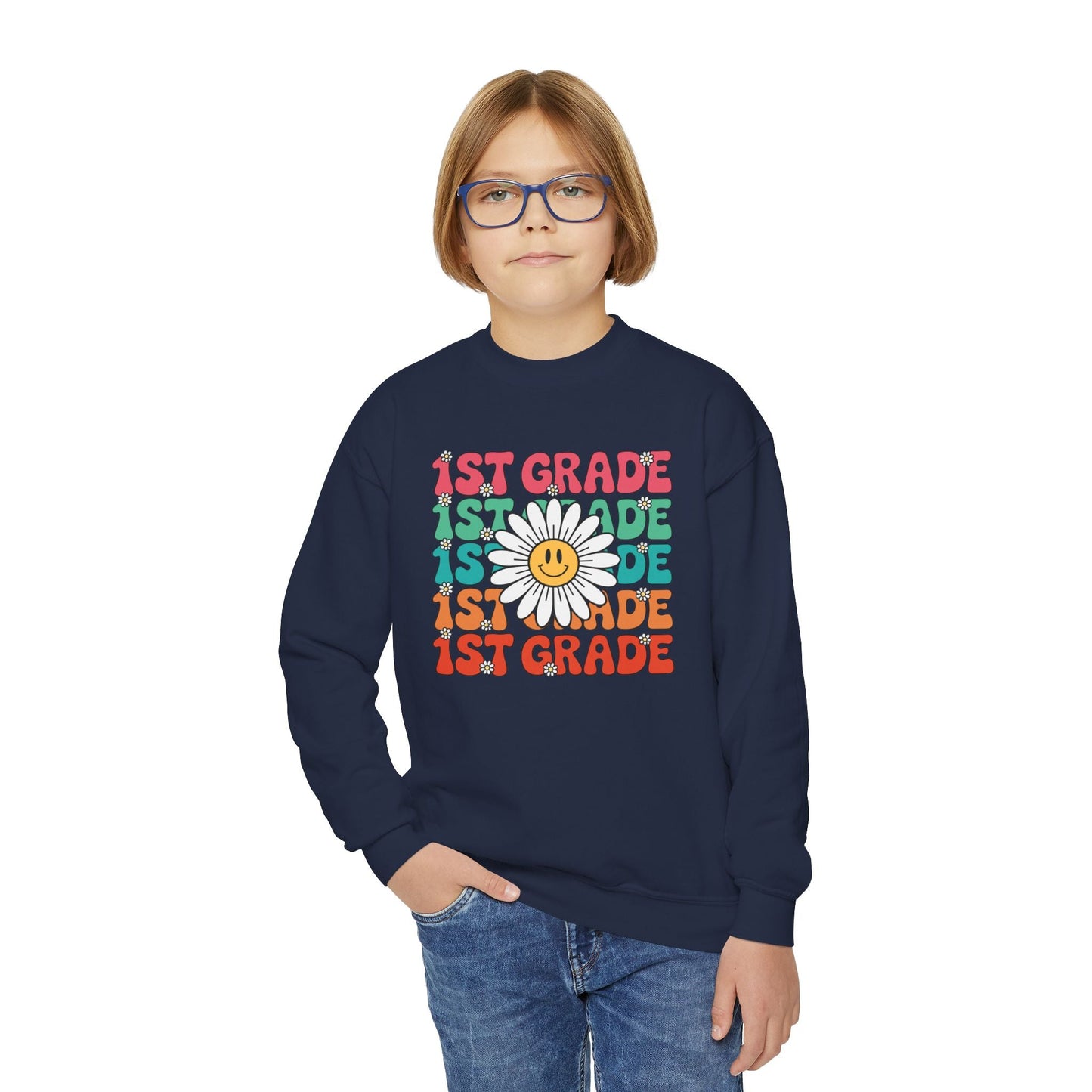 Groovy 1st Grade Back To School First Day of First Grade Sweatshirt
