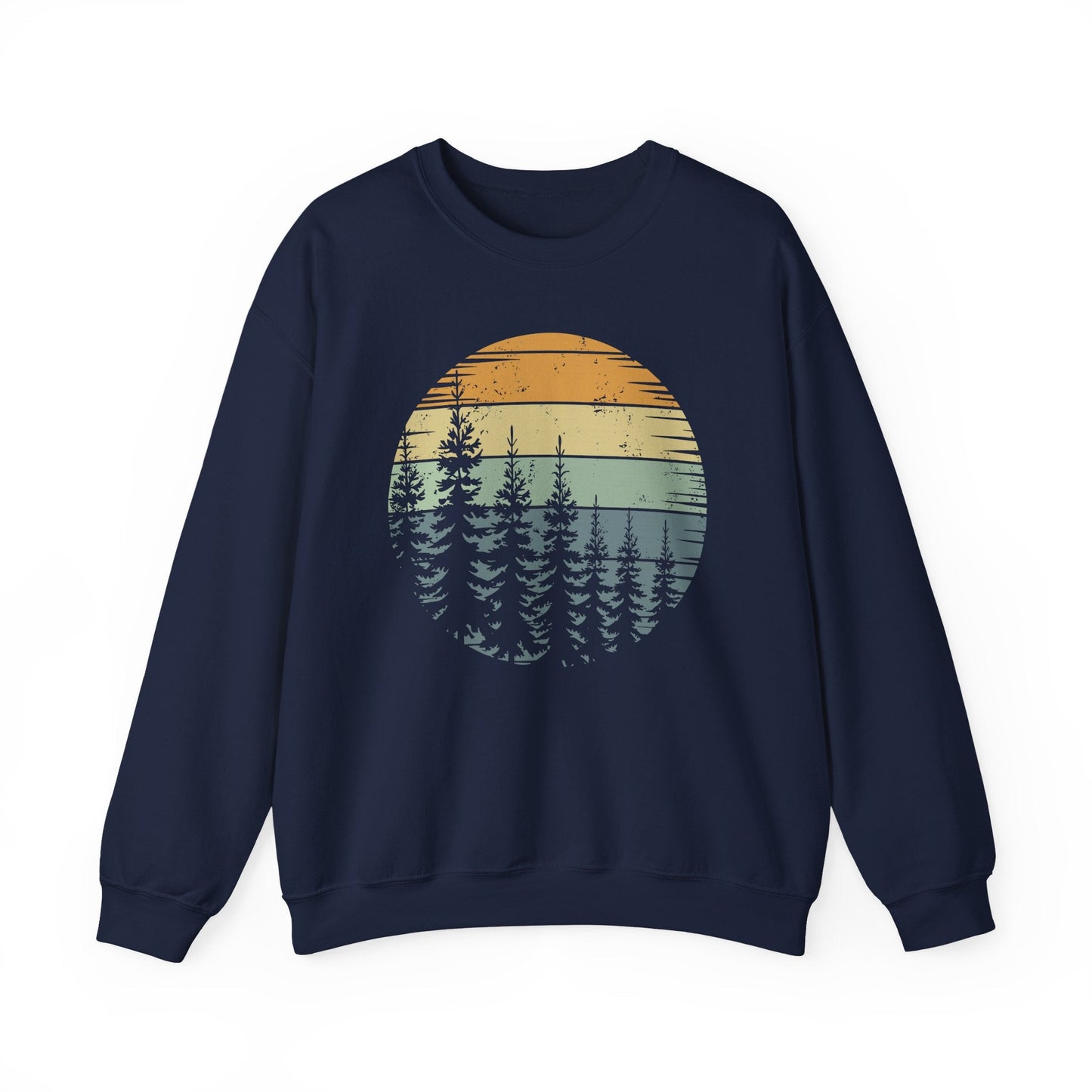 Retro Forest Trees Outdoors Nature Vintage Graphic Sweatshirt