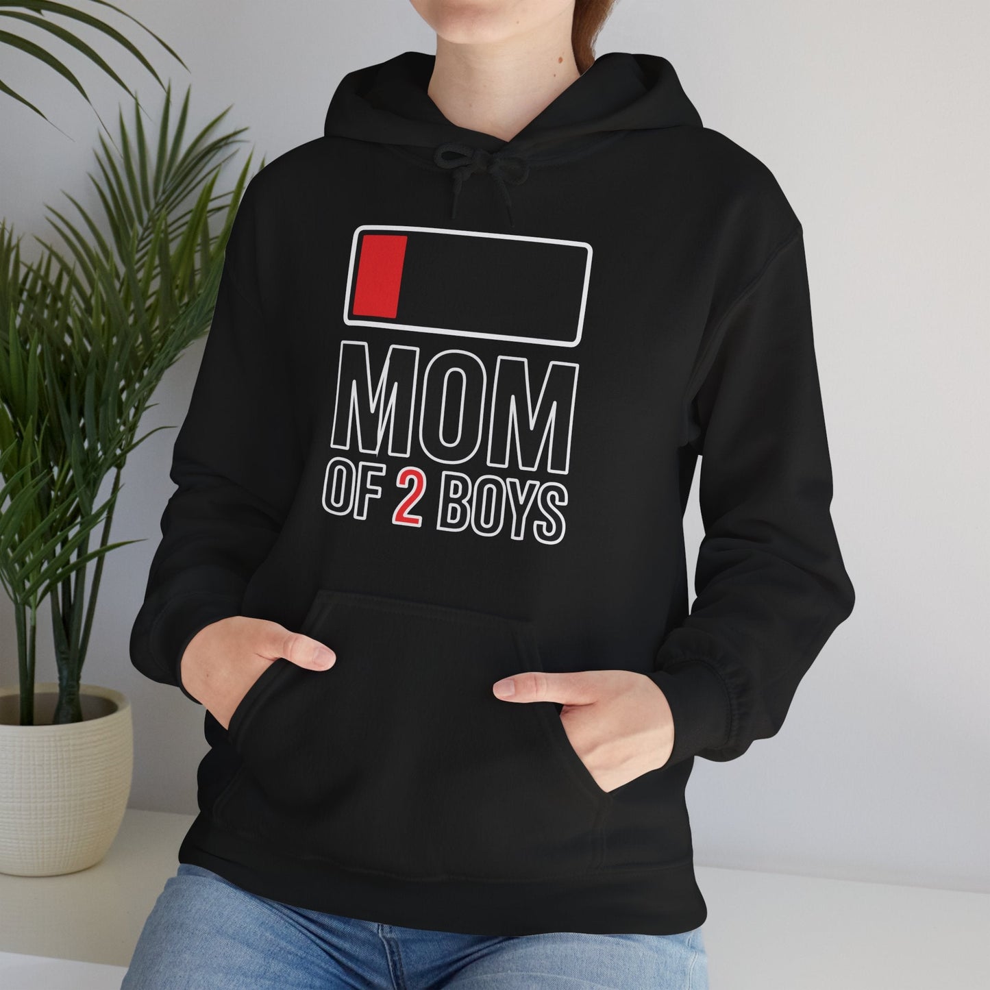 Mom of 2 Boys Gift from Son Mothers Day Birthday Women Hoodie